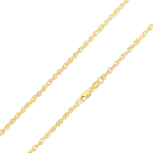 Solid 10k Yellow Gold YG 1mm Spiga Chain Necklace with Secure Lobster Lock Clasp 
